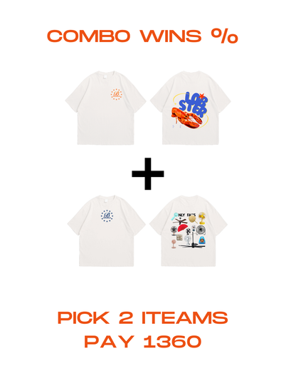 COMBO WINS WHITE TEES ONLY