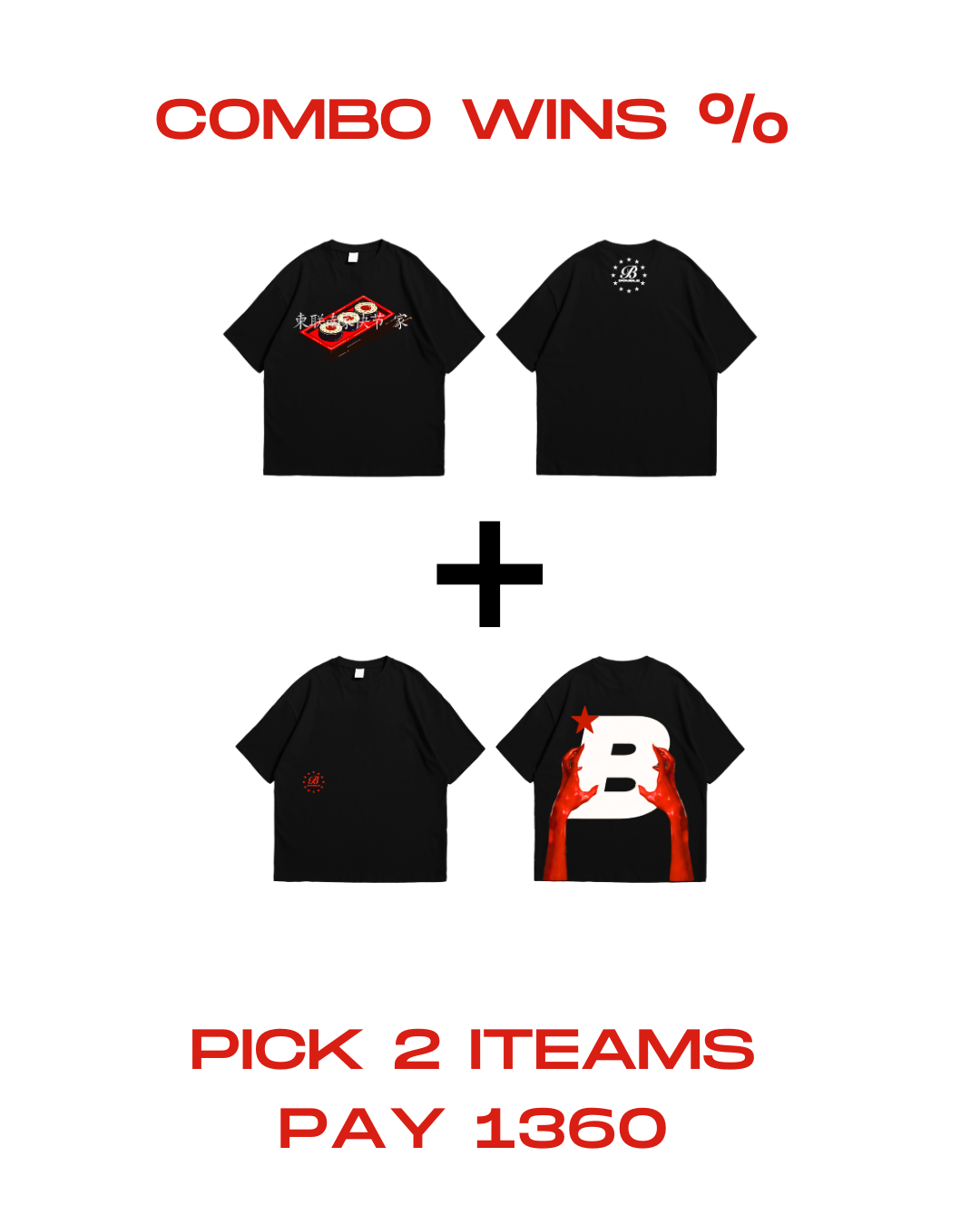 COMBO WINS BLACK TEES ONLY